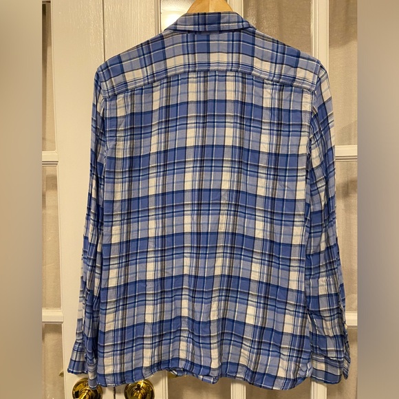 Ralph Lauren lightweight blue plaid button down - Picture 4 of 6